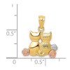 Black Bow Jewelry 14k Yellow & Rose Gold with White Rhodium Double Cat Pendant - 3 of 4