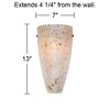Possini Euro Design Emelle Modern Wall Light Sconces Set of 2 Caramel Amber Art Glass Hardwire 7" Fixture for Bedroom Bathroom Vanity Living Room Home - 4 of 4