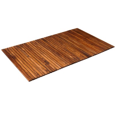 Nordic Teak 59" x 35" Oiled Shower and Bath Mat with Rubber Footing