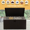 WELLFOR 130 gal Waterproof Outdoor Storage Deck Box Brown - 3 of 4