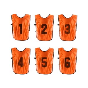 Unique Bargains Team Sports Reversible Numbered Soccer Training Vest 6 Pcs - 1 of 4