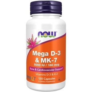 Mega D-3 & MK-7 by Now Foods  -  120 VegCap - 1 of 2