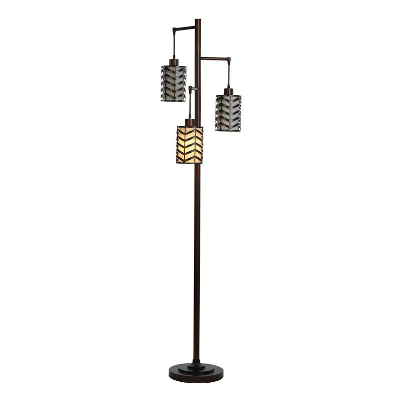 Wave Design Rubbed Bronze Finish Tree Floor Lamp - StyleCraft, 3 of 9