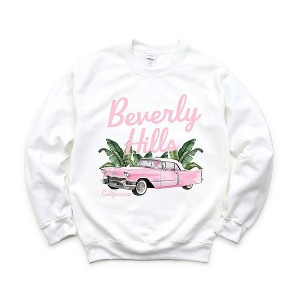 Simply Sage Market Women's Graphic Sweatshirt Beverly Hills Retro Car - 1 of 3