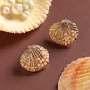 SOHI Women's California Gold Pearl Seashell Stud Earrings - 2 of 4