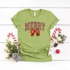 Simply Sage Market Women's Coquette Plaid Merry Short Sleeve Graphic Tee - 3 of 4