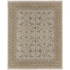 Ivory Gray and Tan Wool Oriental Hand Knotted Area Rug With Fringe - 4 of 4
