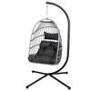 PAGED Swing Chair Outdoor, Outdoor Egg Hanging Chair with Stand, Patio Wicker Swing Egg Chair Indoor Swinging Chair - 4 of 4
