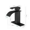 ChicFurnit Bathroom Sink Faucet Waterfall Spout Single Handle Sleek Finish for Elegant Bathrooms, Black, 10.4"*8.1"*2.8" - 3 of 4