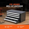 VEVOR Drill Bit Dispenser Cabinet, Five-Drawer Drill Bit Organizer Cabinet for 33/64" to 63/64" Steel Drill Dispenser Organizer Cabinet, Black - 3 of 4