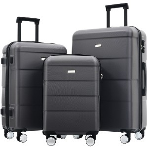 Lyngins 3-Piece Hardshell Luggage Set – 20" Carry on Luggage, 24" & 28" Spinner Suitcases with Handle Password Lock, 360° Silent Double Wheels - 1 of 4
