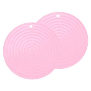 Unique Bargains Round Heat Resistant Silicone Trivet Mat with Hang Hole 2 Pcs - 1 of 4