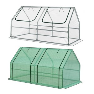Aoodor Mini Greenhouse with Zipper Doors, Portable Garden Greenhouse with Roll-up Zipper Doors, UV-Protected for Outdoor Plants - 1 of 4