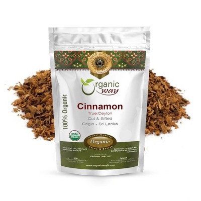 Organic Way Cinnamon True Ceylon Cut & Sifted 4 Oz