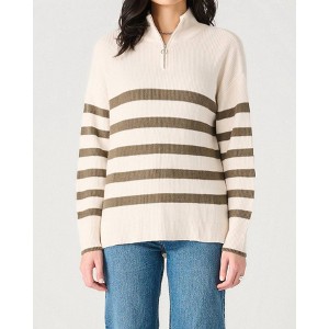 Women's Stripe Zip-Up Sweater - Dex - 1 of 4