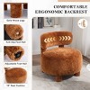 Fur Upholstered Slipper Chair,Armless Accent Chair with Curved Backrest, Bedroom Vanity Chair, Faux Fur Side Chair-The Pop Home - 4 of 4