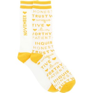 Pavilion Gift Company - November - M/L Unisex Crew Sock - Socks - 1 of 4