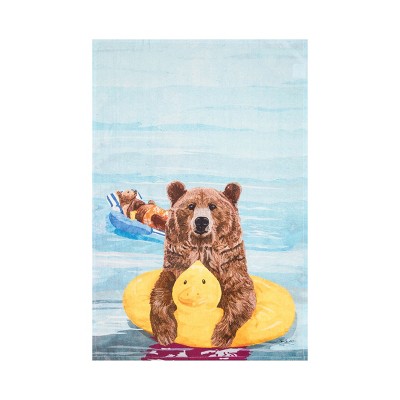 C&F Home Innertube Bear Printed Flour Sack Kitchen Towel