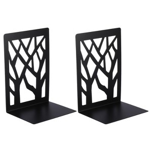 Unique Bargains Children Office Library Metal Non-Slip Decorative Tree Bookend for Shelves - 1 of 4