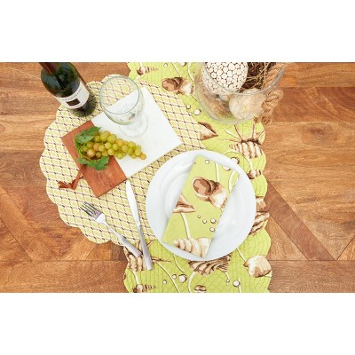 Calypso Green and White Cotton Reversible Napkin Set of 6