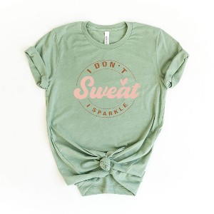 Simply Sage Market Women's I Don't Sweat I Sparkle Circle Short Sleeve Graphic Tee - 1 of 3