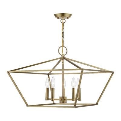 Livex Lighting Devone 5 - Light Chandelier in  Antique Brass