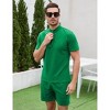 Clearlove Mens Athletic Sets  2 Piece Lounge Sets Mock Neck Quater Zip T-Shirts Drawstring Pocketed Shorts - 4 of 4