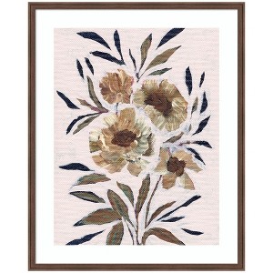 Kate and Laurel Framed Art Muted Paintrely Florals by Nikita Jariwala, 34x42, Florence Medium Brown - 1 of 4