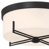 Possini Euro Design Henning 15 1/2" Modern Flush-Mount Ceiling Light Fixture Kitchen Foyer Hallway Round Black White Glass Shade Bedroom Bathroom - 3 of 4