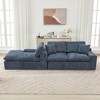 VASIP 107" Cloud Sectional Sofa Plush Upholstered with Double-layer Cushion and Side Pockets,Free-combined Full-compressed for Living Room,Red - 2 of 4