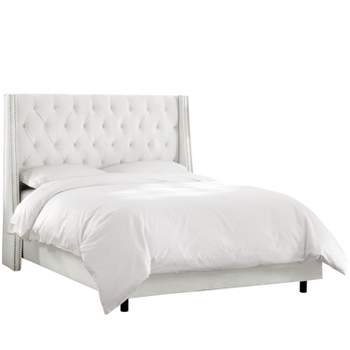 Skyline Furniture Arlette Nail Button Tufted Wingback Bed in Velvet