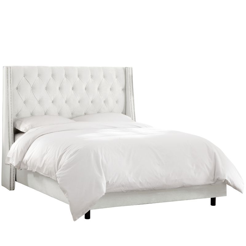 Skyline Furniture Arlette Nail Button Tufted Wingback Bed in Velvet, 1 of 8