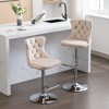Lyngins Modern 2-Piece Adjustable Height Counter Height Bar Stool, Velvet Swivel Counter Stools, Upholstered Bar Stools with Black Base for Kitchen - 2 of 4
