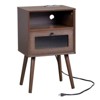 Karl Home | Solid Wood Nightstand With USB - 2 of 4