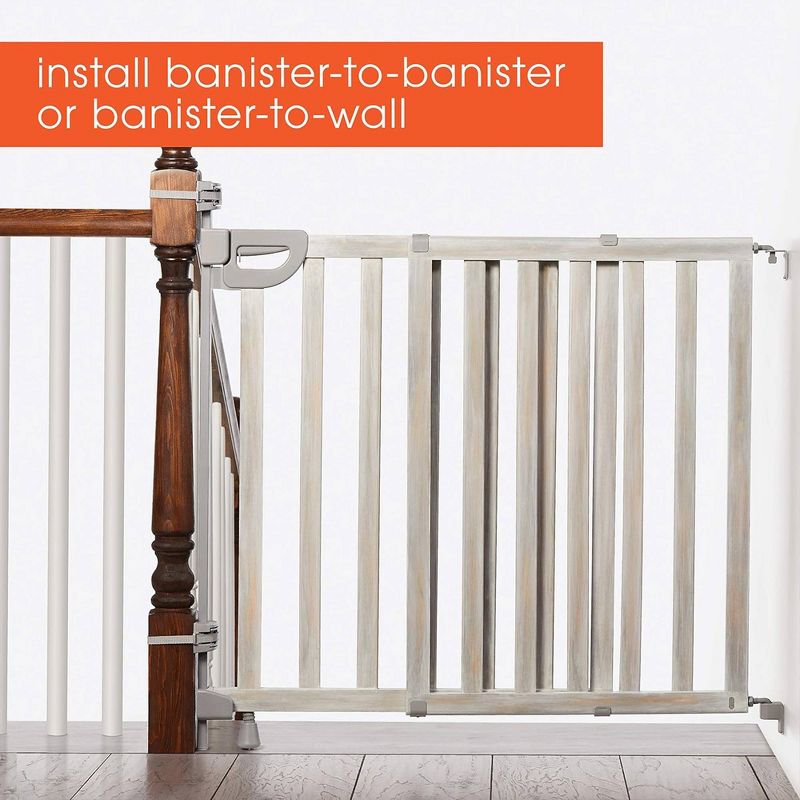 Summer Infant Banister and Stair Wood Safety Gate with Extra Wide Door Design and Comfort Grip handle for Easy One Handed Release, Multicolor, 5 of 7