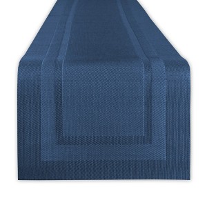 Design Imports  Pvc Tabletop Collection Woven Indoor/Outdoor, Table Runner, 14X72", Nautical Blue - 1 of 4