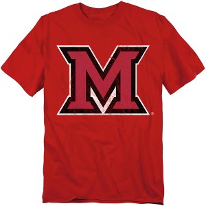 Men's Distressed Primary Miami University Ohio Logo T-Shirt, Red, 3X Large - 1 of 4