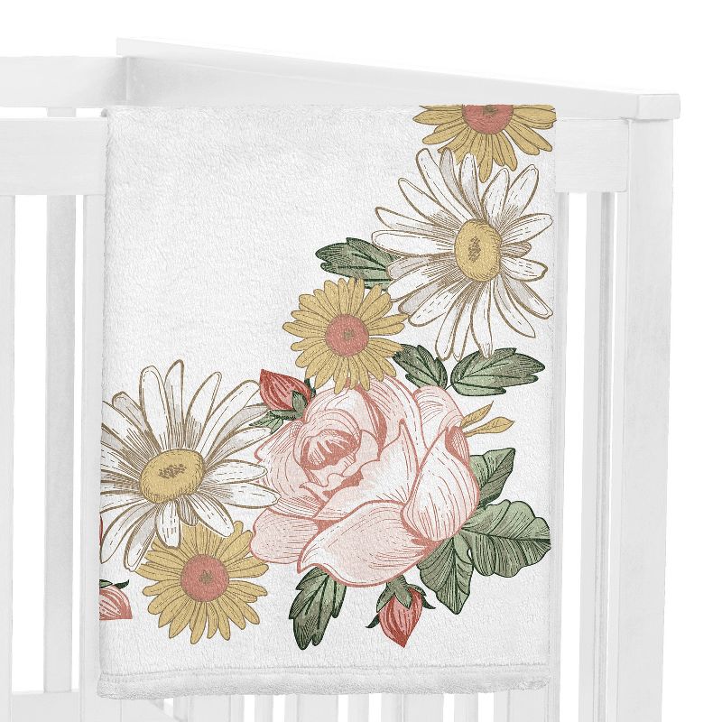 Sweet Jojo Designs Girl Milestone Swaddle Baby Blanket Vintage Floral Collection, 3 of 7