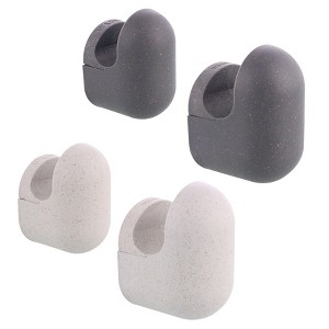 WAGNER – design yourself Wall Hook Set, Black Rubber & Steel, 4pc — Supports up to 35 lbs - 1 of 4