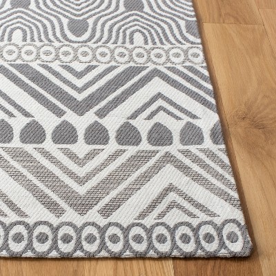 Marbella Gray Hand Woven Geometric Wool Area Rug