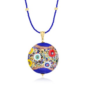 Ross-Simons Italian Multicolored Murano Glass Necklace in 18kt Gold Over Sterling Size 18 - 1 of 4
