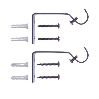 Matte Black Adjustable Curtain Rod with Clear Acrylic Ball Finials