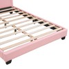 CAVINAS Full Size Platform Bed Modern Wooden Bed Frame with Rabbit Shape Headboard and Upholstered Leather for Bedroom - 3 of 4