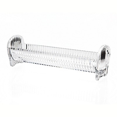 HomeRoots 9" Clear Rectangular Crystal Cracker Tray