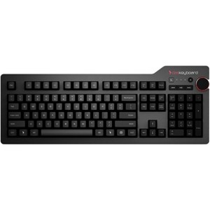 Das Keyboard 4 Root Wired Mechanical Keyboard, Cherry MX Switches, 2-Port USB 2.0 Hub, Laser Etched Caps, Volume Knob, Aluminum Top (104 Keys, Black) - 1 of 4