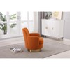 Gulches Orange Velvet Swivel Barrel Chair 360° Smooth Swivel Accent Armchair with Gold Stainless Steel Base, High-Density Foam - 4 of 4