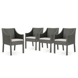 Christopher Knight Home Antibes Outdoor Wicker Dining Chairs with Cushions (Set of 4) - 1 of 4