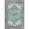Modern Thin Rug Oriental Floral Carpet Design for Living Room Bedroom Dorm Kitchen Contemporary Decor - Non Slip, Machine Washable - 2 of 4
