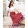 Women's Summer Elastic High Waist Boho Maxi Skirt Casual Ruffle A Line Long Skirt Flowy Midi Skirt - 2 of 4