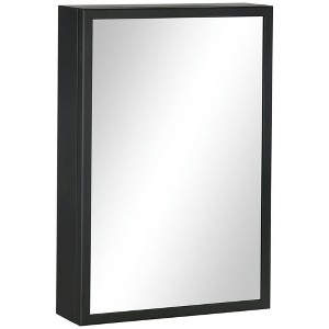 Resenkos Mirror Cabinet/Medicine Cabinet,Wall-Mounted Medicine Cabinet with Mirror,Bathroom Mirror Cabinet Wall Mounted with Storage Shelves, Black - 1 of 4